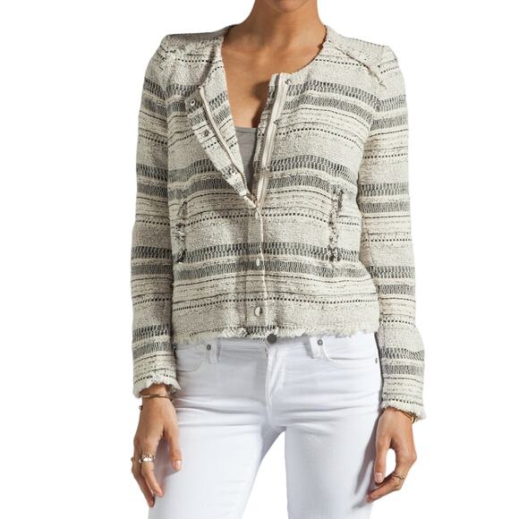 IRO Lizzie Bouclé Tweed Distressed Jacket - Picture 2 of 12